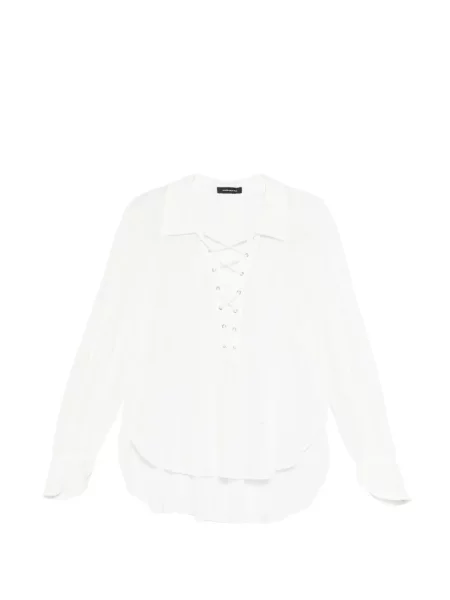 Bluzka Barbara Bui sznurowana koronkowa biała