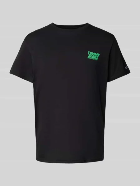 T-shirt o kroju regular fit z czystej bawełny z napisem z logo Tommy Jeans czarna