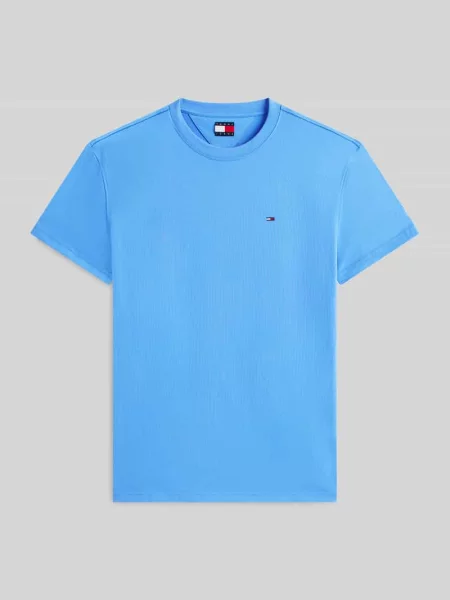 T-shirt o kroju regular fit z czystej bawełny Tommy Jeans niebieska
