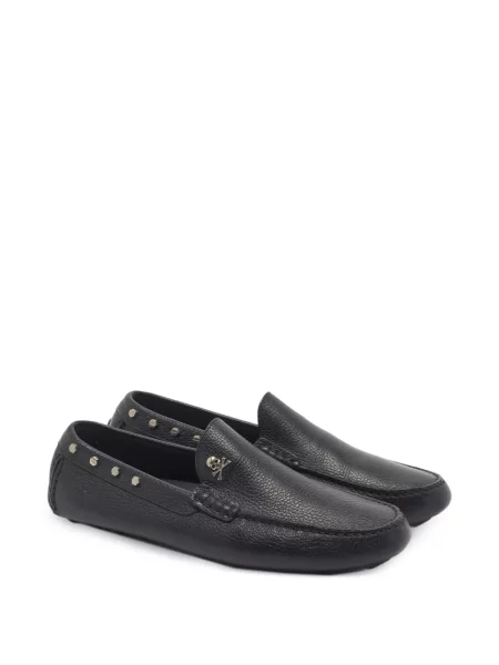 Bőr szegecses loafer Philipp Plein fekete
