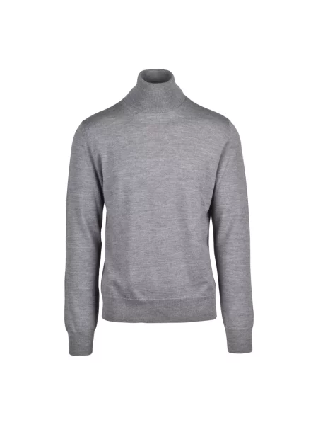 Lniany sweter z golfem Mm6 Maison Margiela szary