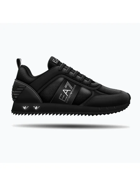 Emporio Armani fekete-fehér szarvasbőr tripla fekete micropunch cipők Black & White Suede fehér