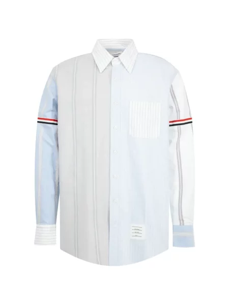 Cămașă Thom Browne din țesătură twill albastru