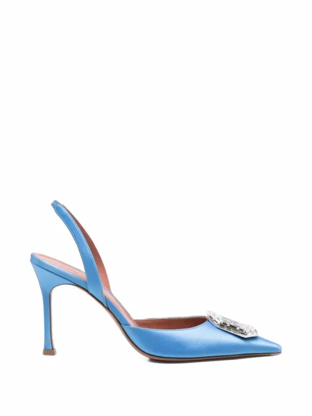 Pantofi cu toc Amina Muaddi slingback albastru