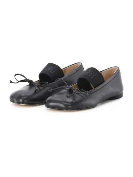 Długi top Mm6 Maison Margiela skórzany czarny