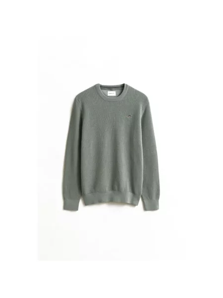 Gant sweter z dzianiny Mężczyźni jednolity M zielony