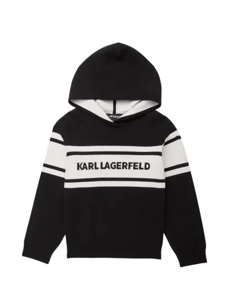 Bluza z kapturem dziecięca Karl Lagerfeld czarna