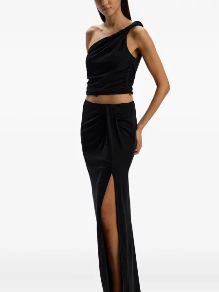 Maxi fusta maxi 12 Storeez drapată negru