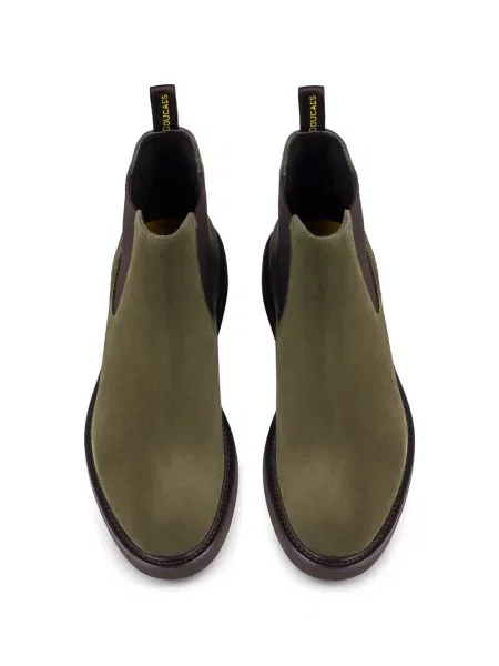 Botine chelsea Doucal's din piele de căprioară verde