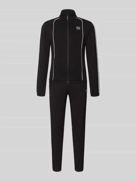 Dres o kroju slim fit z wyhaftowanym logo model „Egeo” Sergio Tacchini czarny