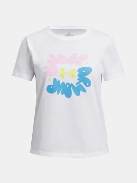 Tricou copii Under Armour alb