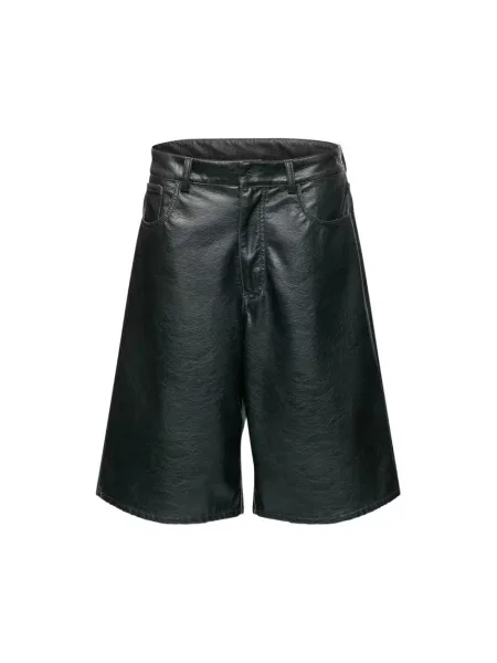 Szorty Mm6 Maison Margiela skórzane czarne