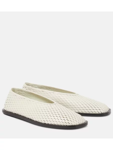 Balerini Proenza Schouler din piele alb