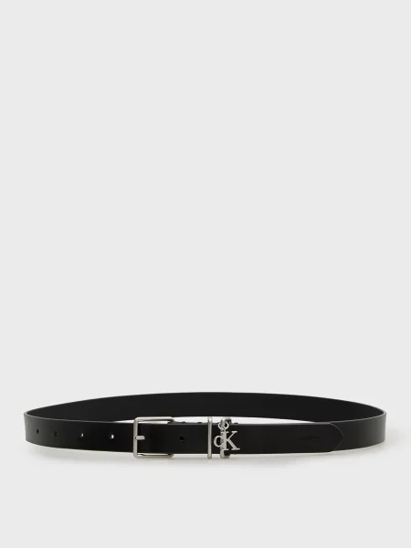 Шкіряний ремінь Calvin Klein з поясом чорний