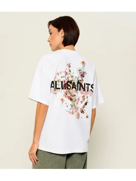 AllSaints Tricou Valen Etta | Oversize fit alb