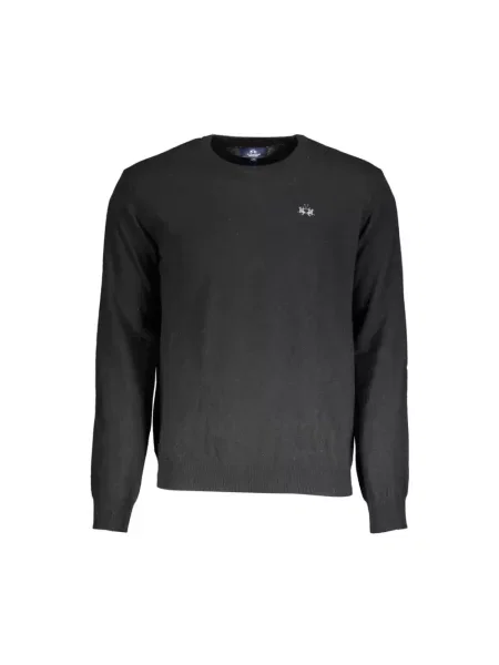 Sweter La Martina z kaszmiru elegancki czarny
