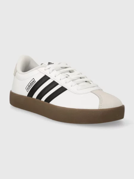 ADIDAS SPORTSWEAR Nízke tenisky Court béžová / svetlosivá / čierna biela