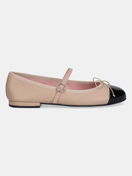 Кожаные балетки Pretty Ballerinas бежевые