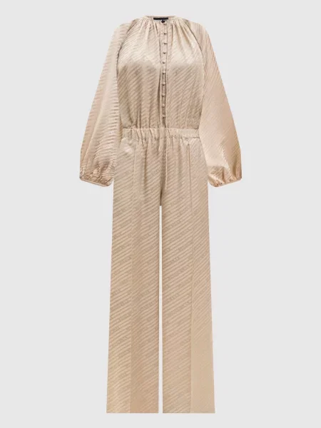 Шелковый комбинезон Jacob Lee с принтом бежевый