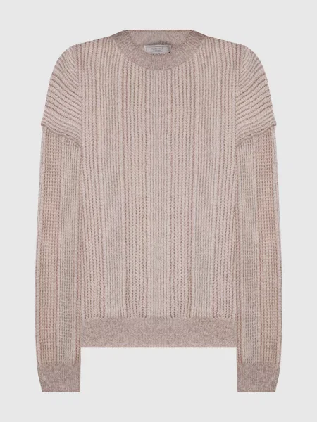 Светр з вовною альпаки з люрексом Peserico бежевий