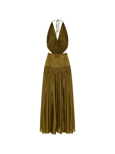 Rochie maxi Zimmermann cu gât halter verde