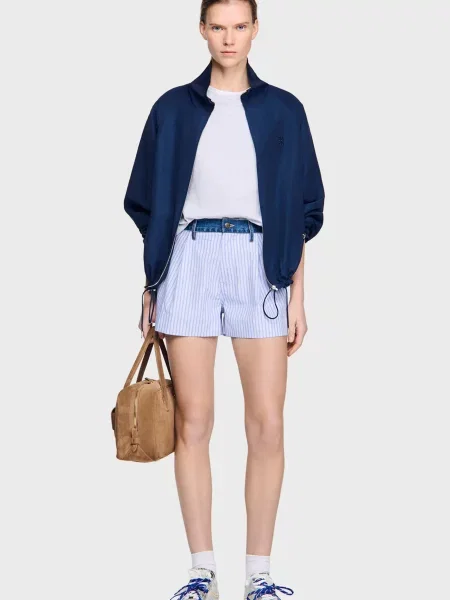 Смугасті шорти Sandro зелені