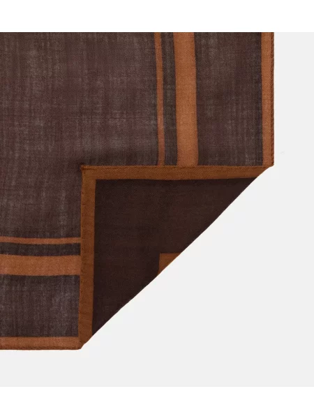 Volneni šal Saint Laurent s potiskom rjava