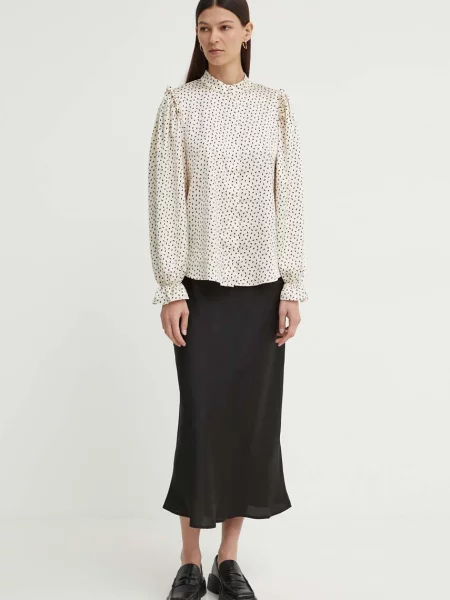 Сорочка Bruuns Bazaar Acacia Fria regular зі стійкою бежевий