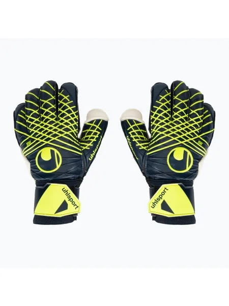 Uhlsport Prediction Soft Flex Frame вратарски ръкавици черно/бяло/флуоро оранжево бяло