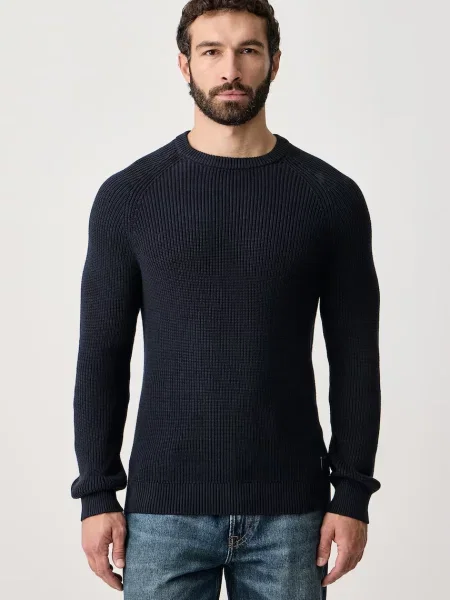 U.S. Polo Assn. sweter Textured Raglan granatowy