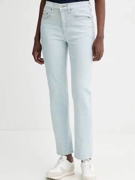 Levi's jeansy HIGH RISE STRAIGHT niebieskie