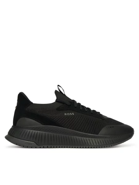 BOSS BLACK Sneakers TTNM Evo_Slon_knrsd cu adaos de piele negru