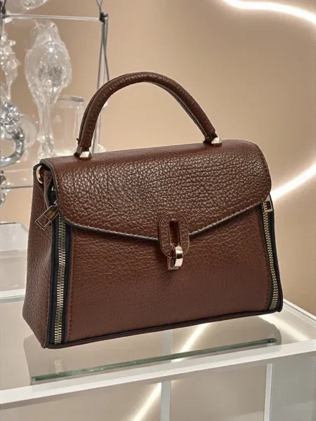 Geanta de piele Resti din piele maro