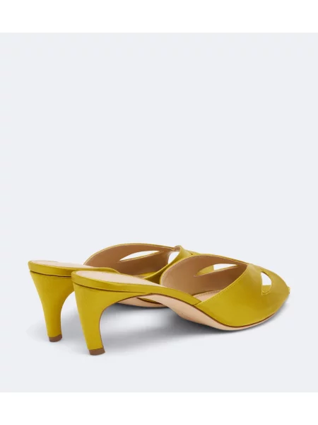 Papuci tip mules Victoria Beckham din satin verde