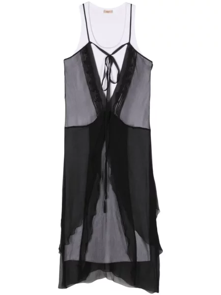 Rochie midi N°21 de mătase până la genunchi de costum negru