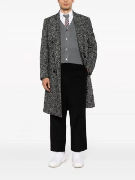 Dryžuotos kelnės Thom Browne kordinis velvetas juoda