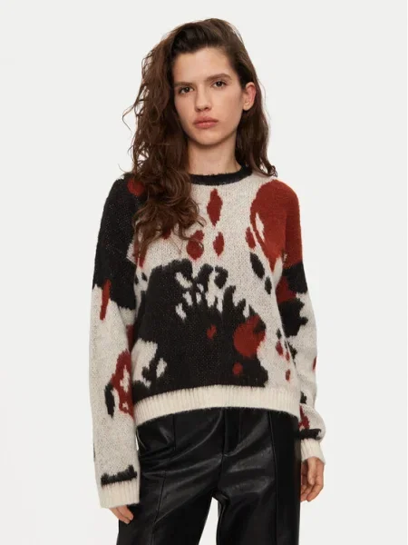 Пуловер с вълна Sisley дамски бежово