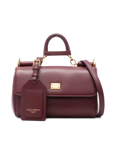 Torebka skórzana Dolce And Gabbana skórzana brązowa