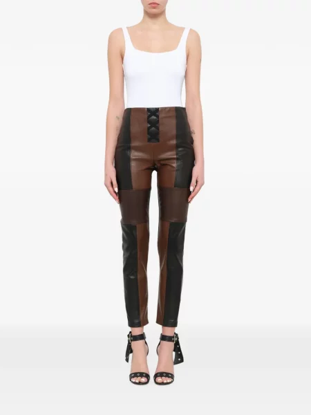 Pantaloni Neil Barrett din piele negru