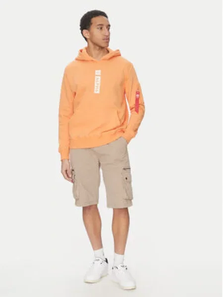 Alpha Industries Mikina Puff Print oranžová