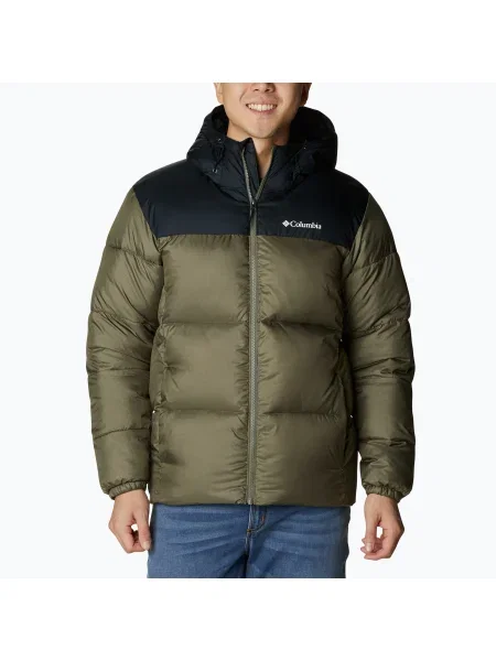 Columbia Puffect II Hooded verde piatră / bărbați în jos sacou negru