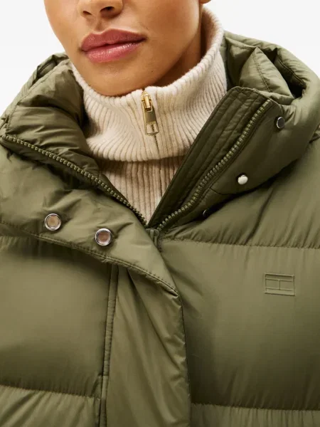 Geacă Tommy Hilfiger cu glugă verde