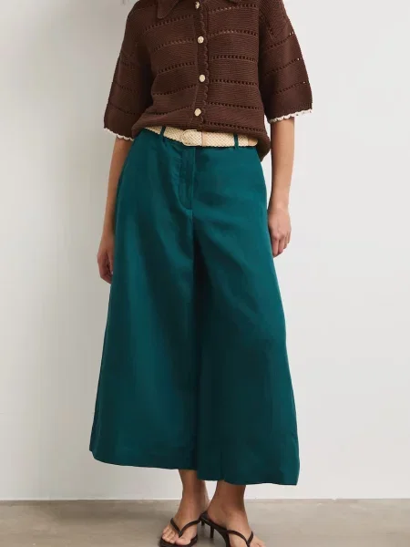 Medicine nohavice culottes dámske s prímesou ľanu