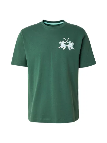 La Martina Tricou verde alb