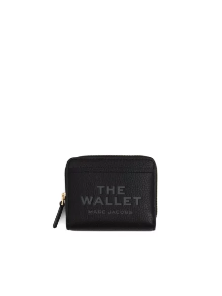 Portfel Marc Jacobs skórzany z magnetycznym zapięciem czarny