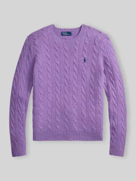 Sweter w kroju regular fit z mieszanki wełny i kaszmiru JULIANNA' Polo Ralph Lauren fioletowy