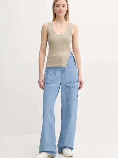G-Star jeansy high waist niebieskie
