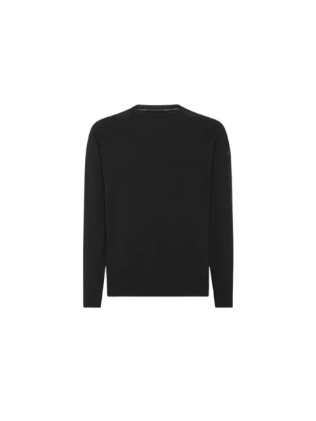 Sweter Rrd z okrągłym dekoltem czarny