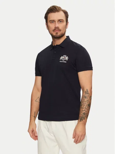 Tommy Hilfiger Polo marškinėliai Icon Graphic Tamsiai mėlyna