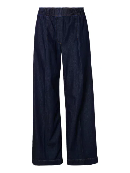 MSCH COPENHAGEN Pantaloni cu cute Sana marin albastru